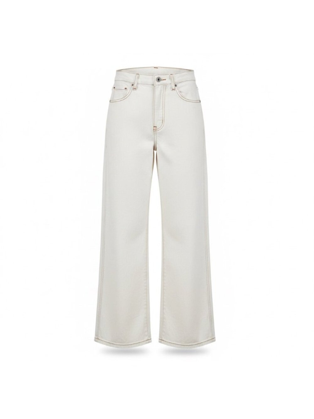Frances Valentine Women’s White Wide-Leg Jeans Relaxed High-Waisted Style Sz 2